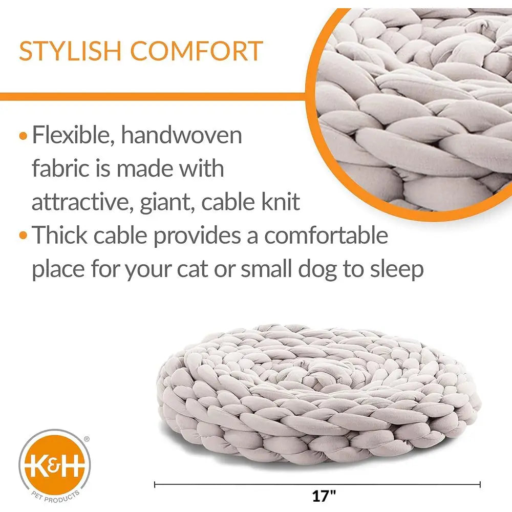 Handwoven Round Knitted Polyester Pet Bed For Cats
