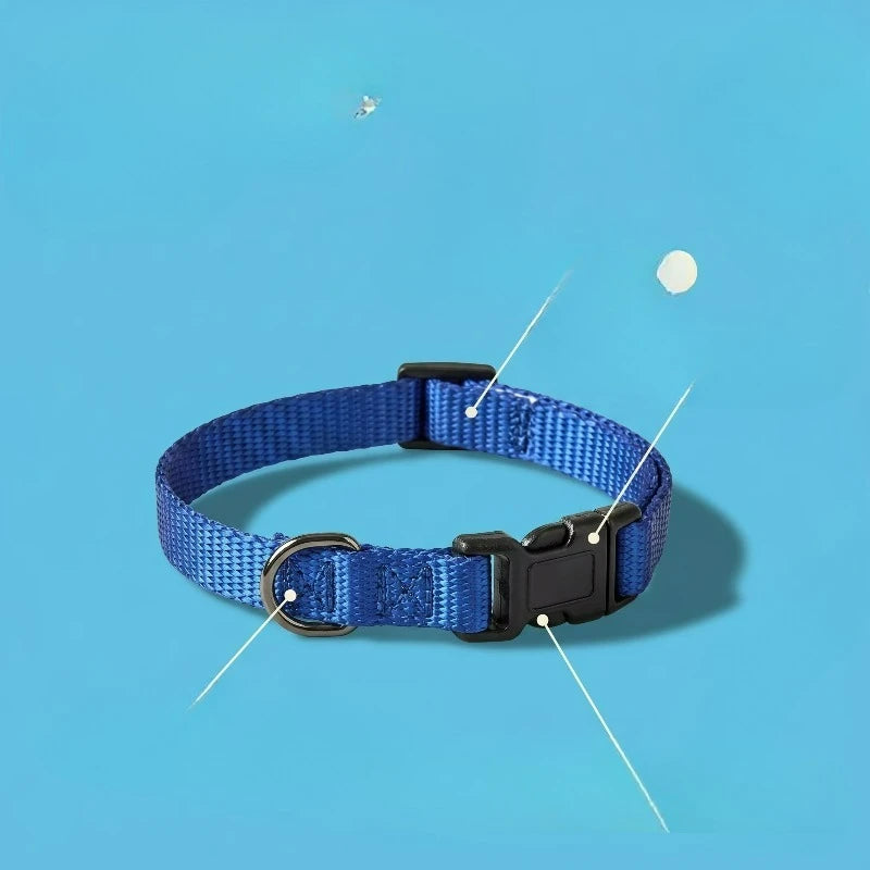 Adjustable Solid Polyester Dog Collar For Comfortable Everyday Wear