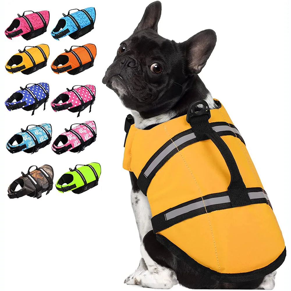 Adjustable Reflective Ripstop Dog Life Jacket For Safe Swimming