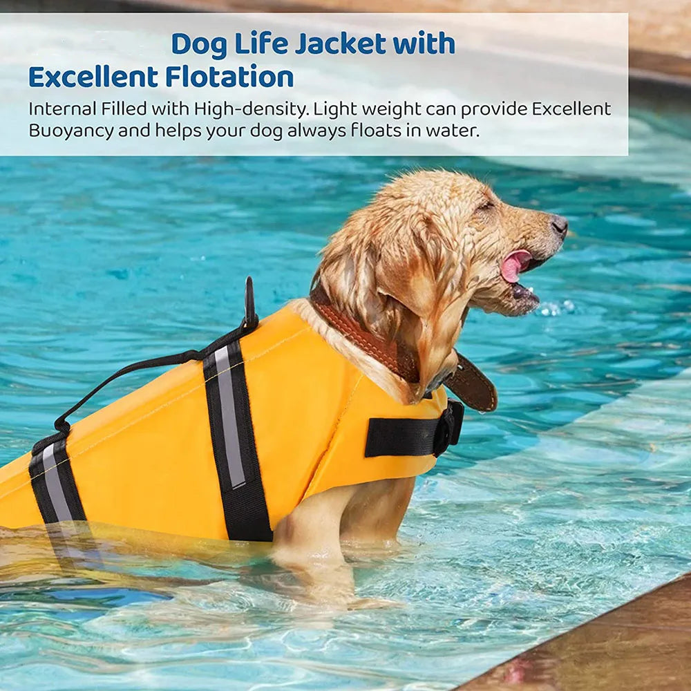 Adjustable Reflective Ripstop Dog Life Jacket For Safe Swimming