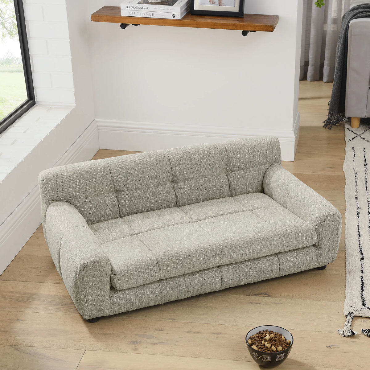 Breathable Pet Sofa With Backrest And Armrests For Dogs