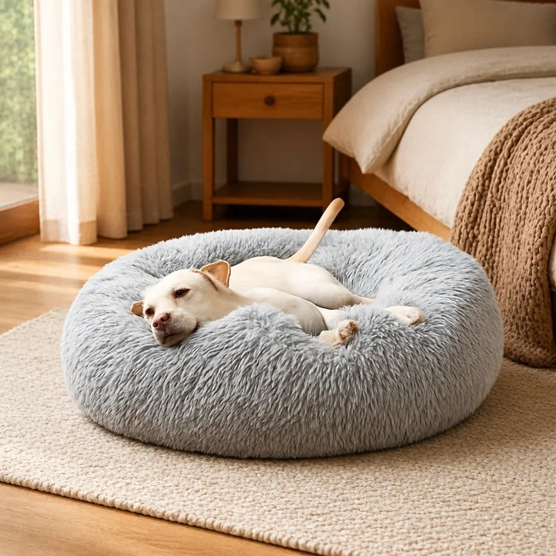 Cozy Round Pet Bed For Dogs And Cats Soft Washable