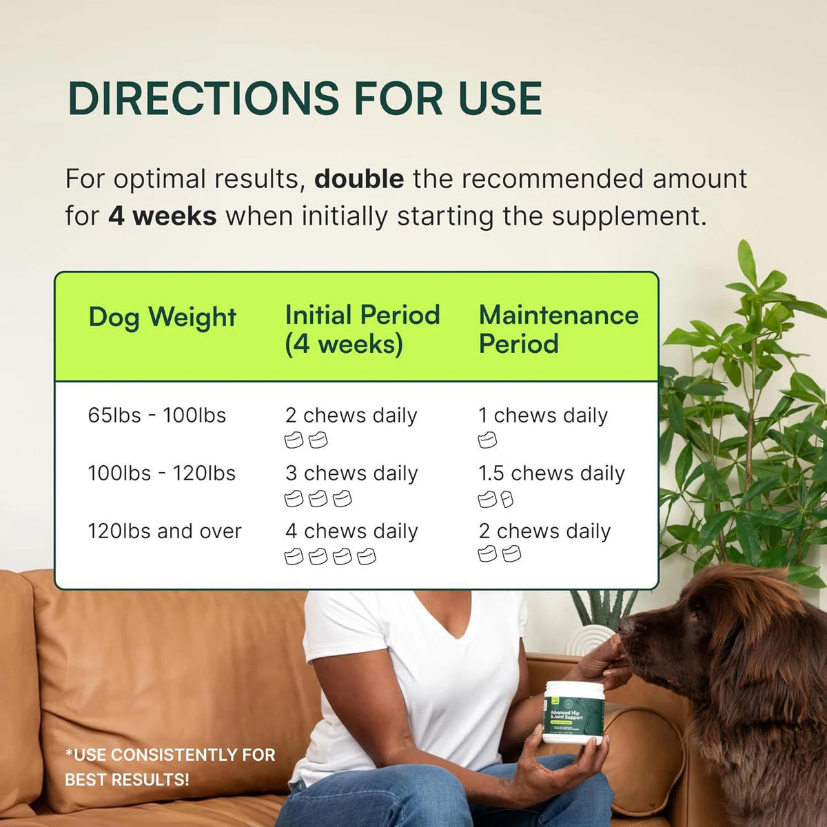 LISM Dog Hip And Joint Supplement With Glucosamine Chondroitin