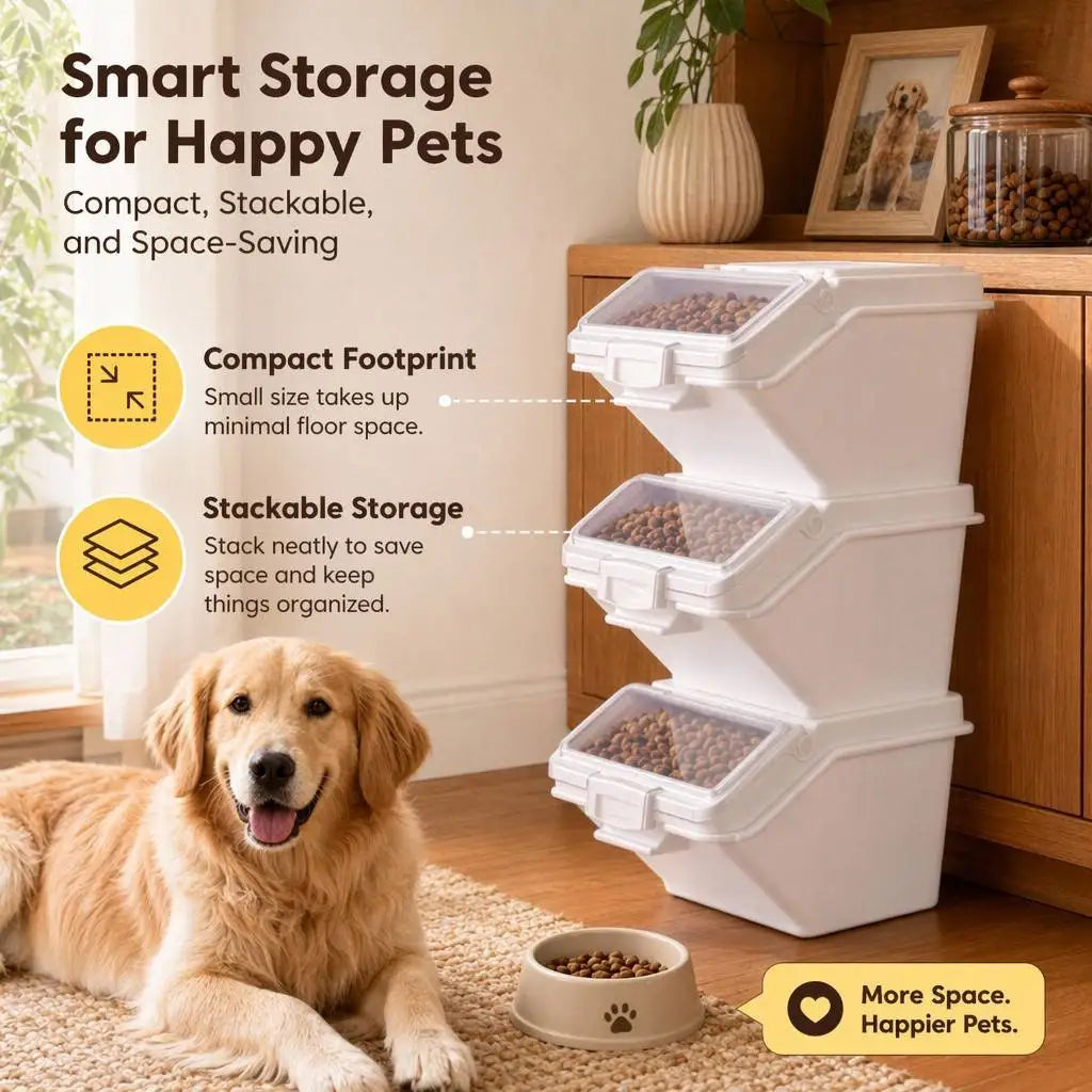 Airtight Dog Food Storage Container With Scoop For Pets