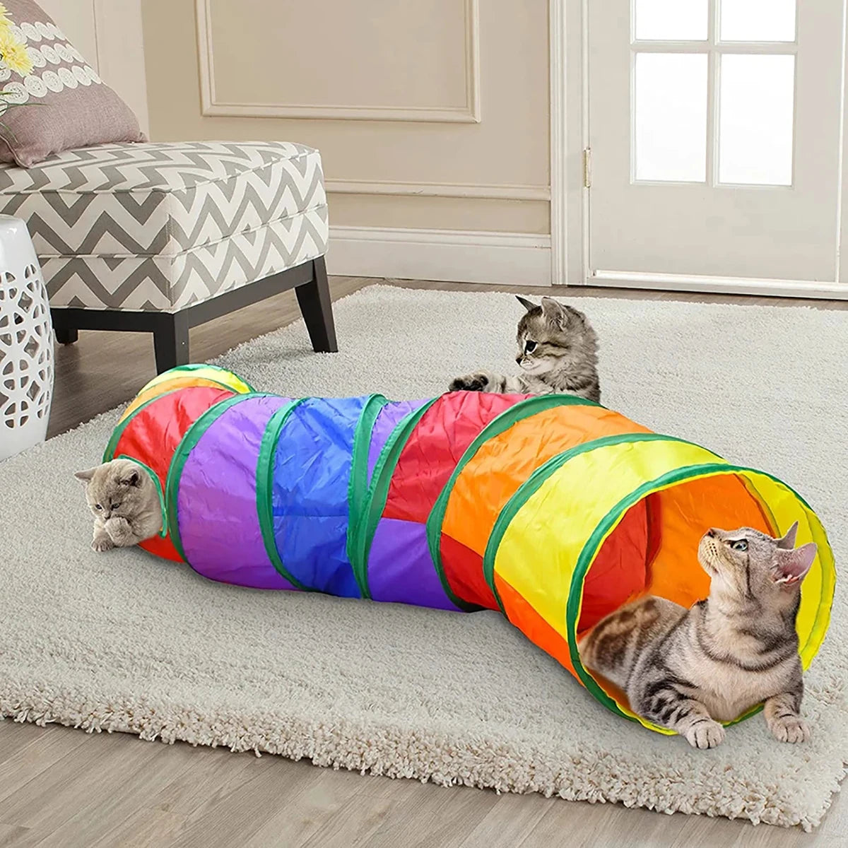Foldable Cat Tunnel Toy For Interactive Indoor Play