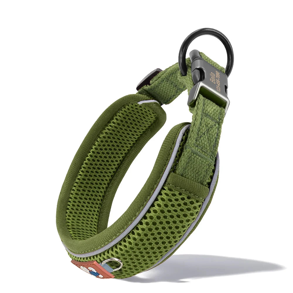 Personalized Breathable Reflective Dog Collar With Free Engraving