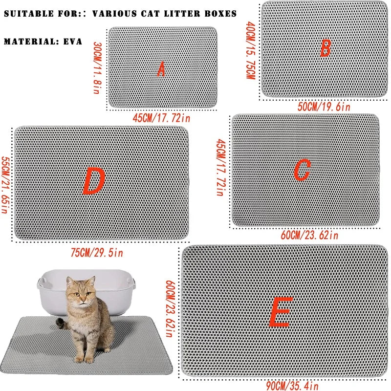 Premium Waterproof Cat Litter Mat With Non Slip Double Layer