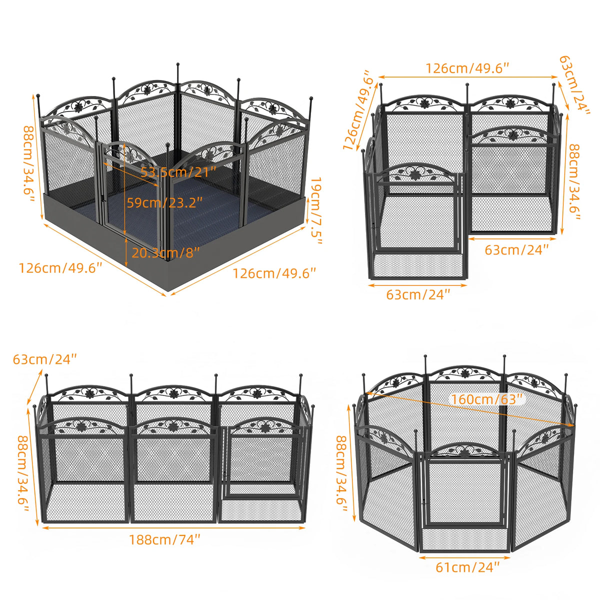 Bingopaw Heavy Duty Dog Playpen With Metal Fence And Pad