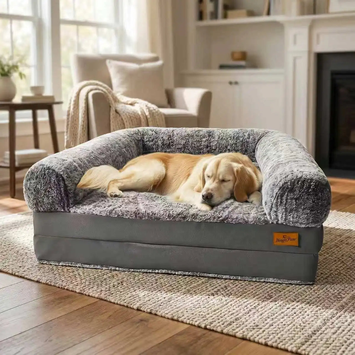BINGOPAW Foldable Orthopedic Dog Bed with Washable Removable Cover