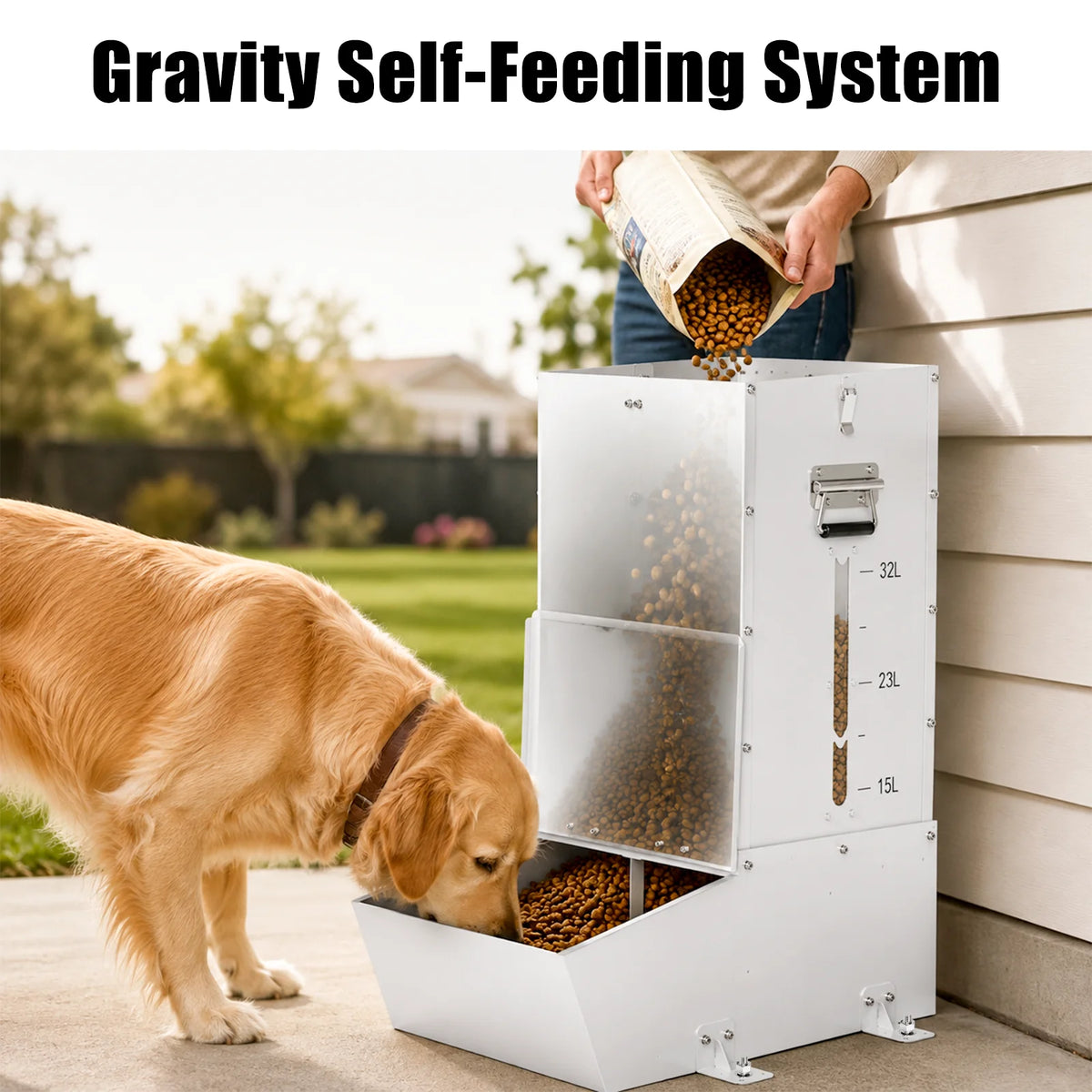 Automatic Lockable Stainless Steel Gravity Feeder for Farm Animals