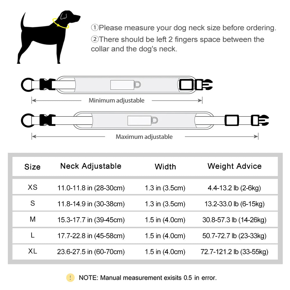 Personalized Breathable Reflective Dog Collar With Free Engraving