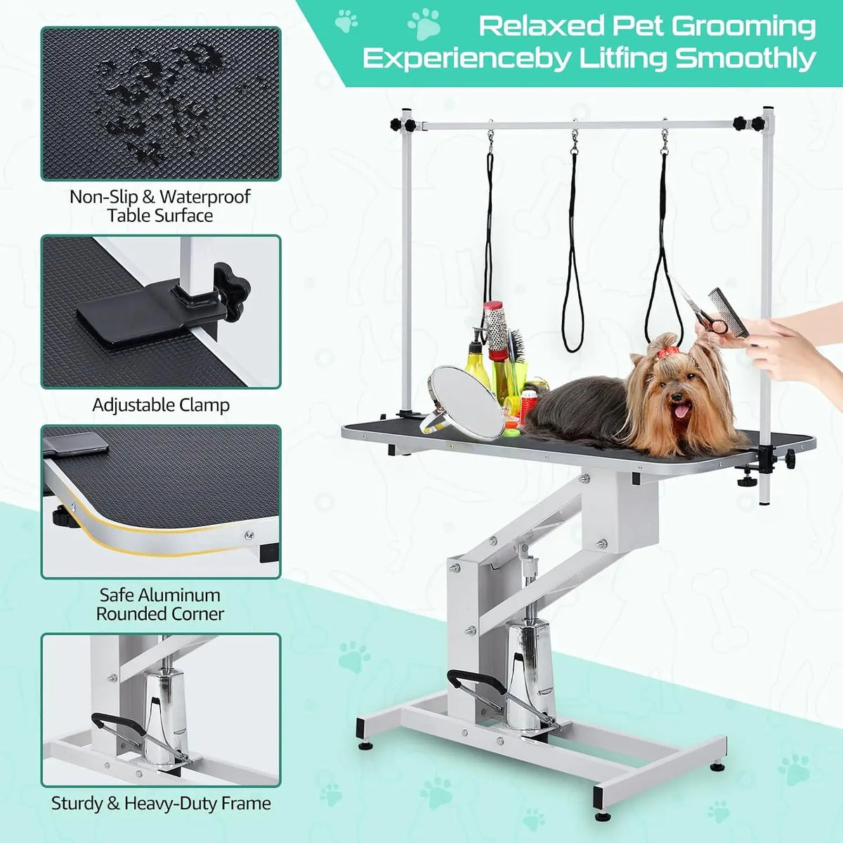 Garvee Electric Adjustable Dog Grooming Table With Heavy Duty Arm