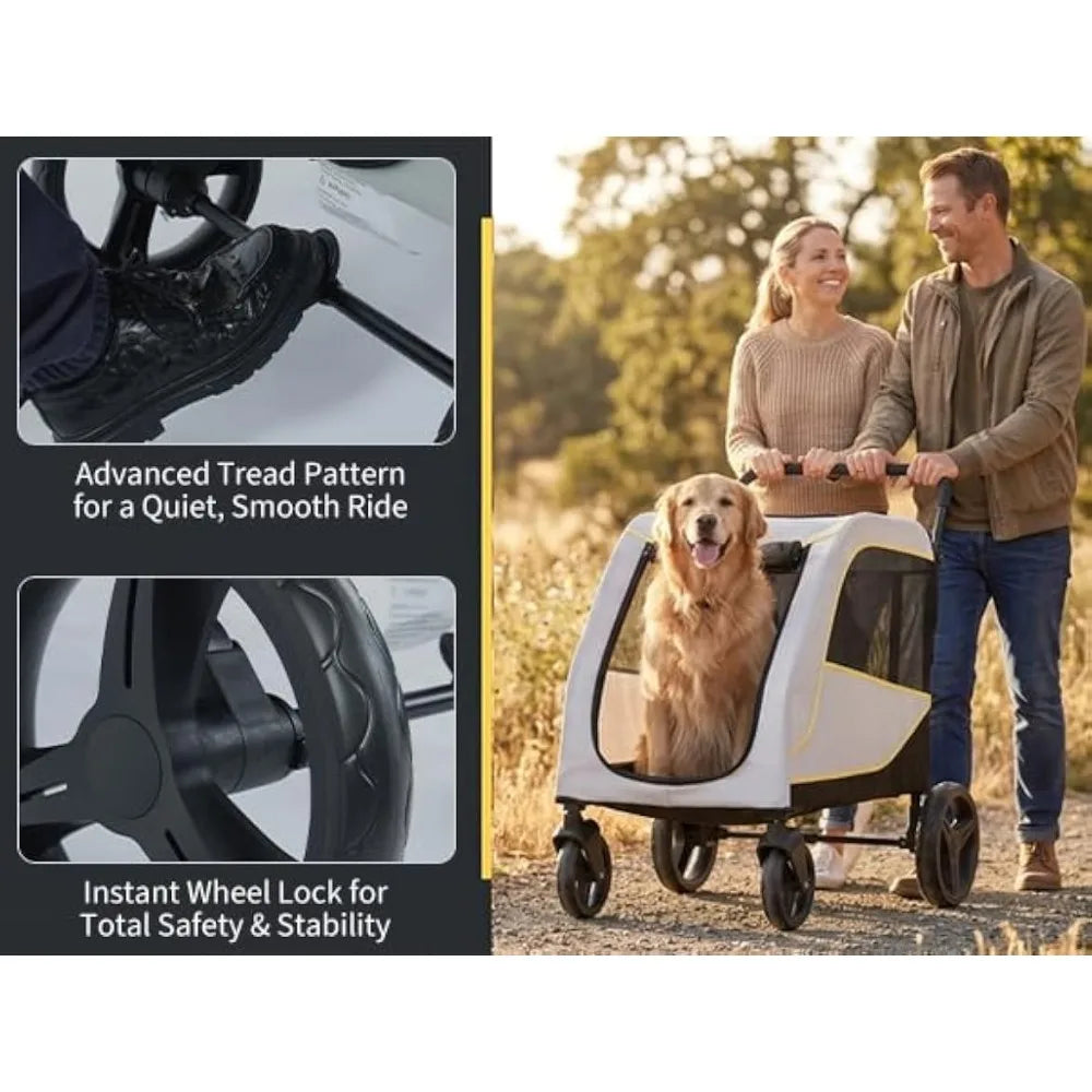 Garvee Portable Foldable Pet Stroller for Large Dogs and Cats