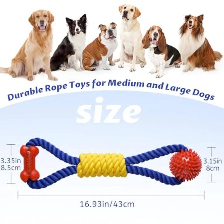 Premium Interactive Dog Rope Toy For Tough Tug Of War