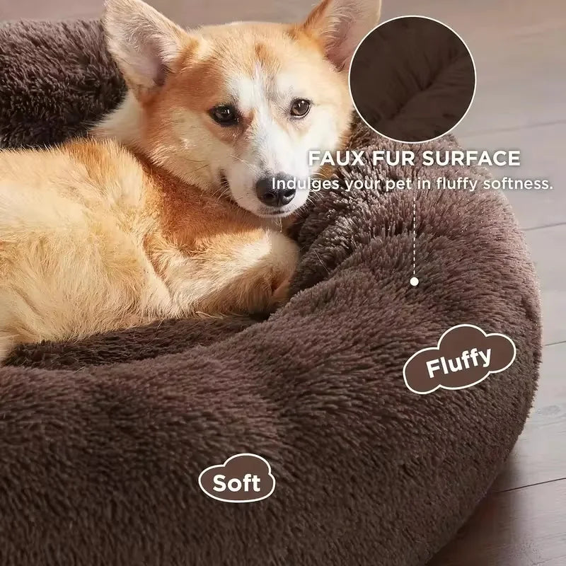 Cozy Round Pet Bed For Dogs And Cats Soft Washable