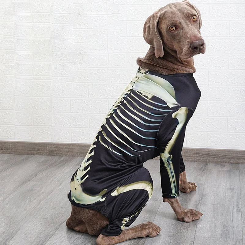 Halloween Skeleton Dog Costume With Comfortable Pet Transformation Outfit