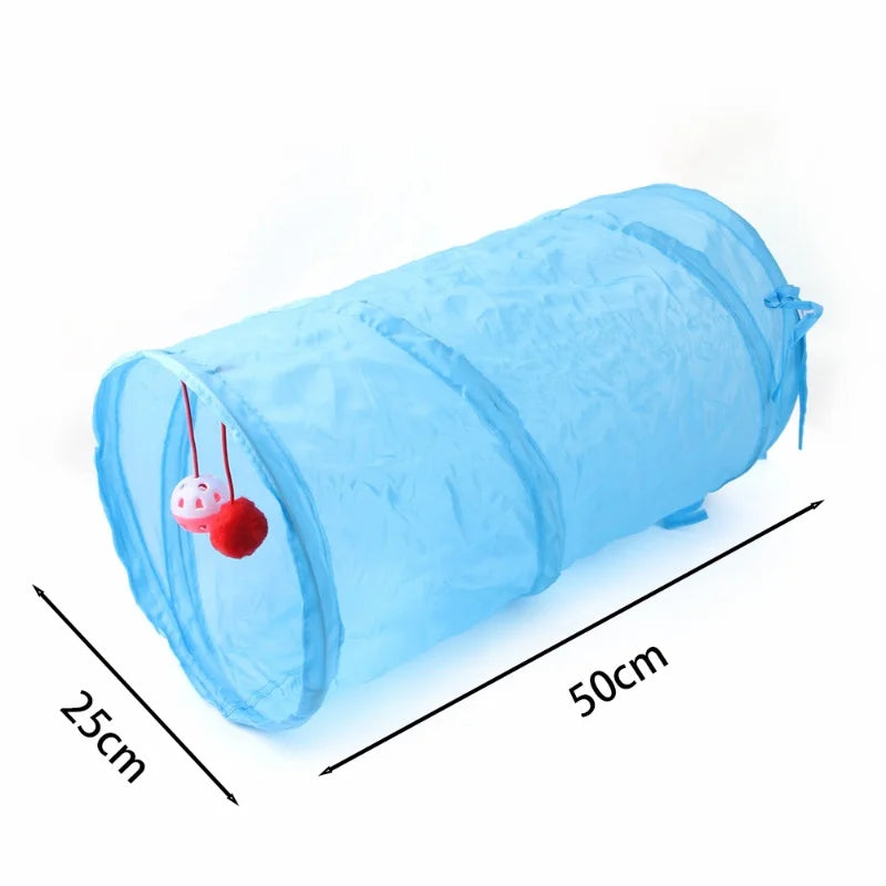 Foldable Cat Tunnel Toy For Interactive Play And Pet Training