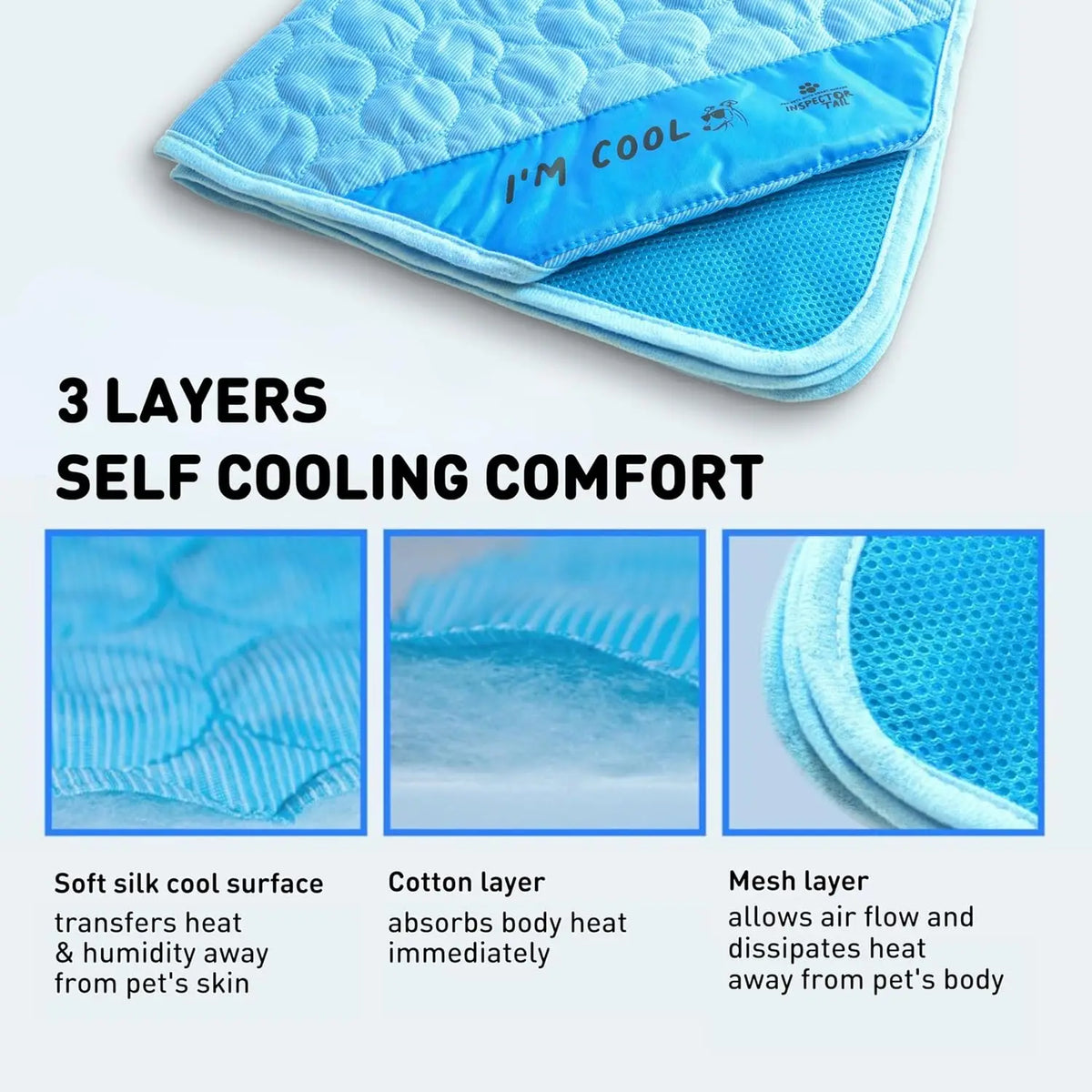 Premium Self Cooling Dog Cooling Mat Washable Soft Pet Pad