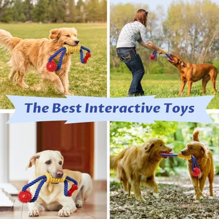 Premium Interactive Dog Rope Toy For Tough Tug Of War