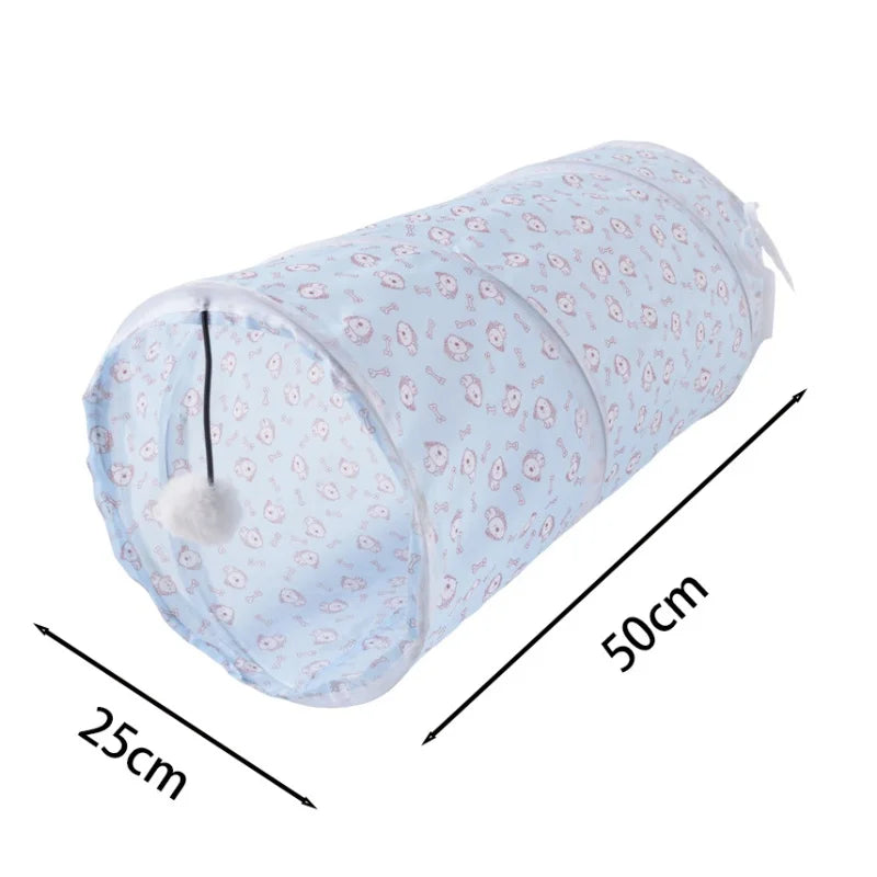 Foldable Cat Tunnel Toy For Interactive Play And Pet Training