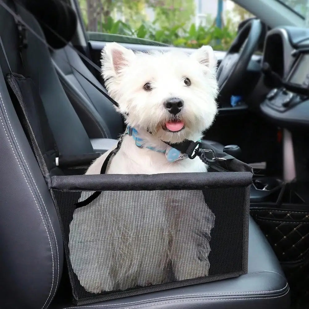 Elevated Dog Booster Car Seat Safety Strap Portable Pet Carrier Bed