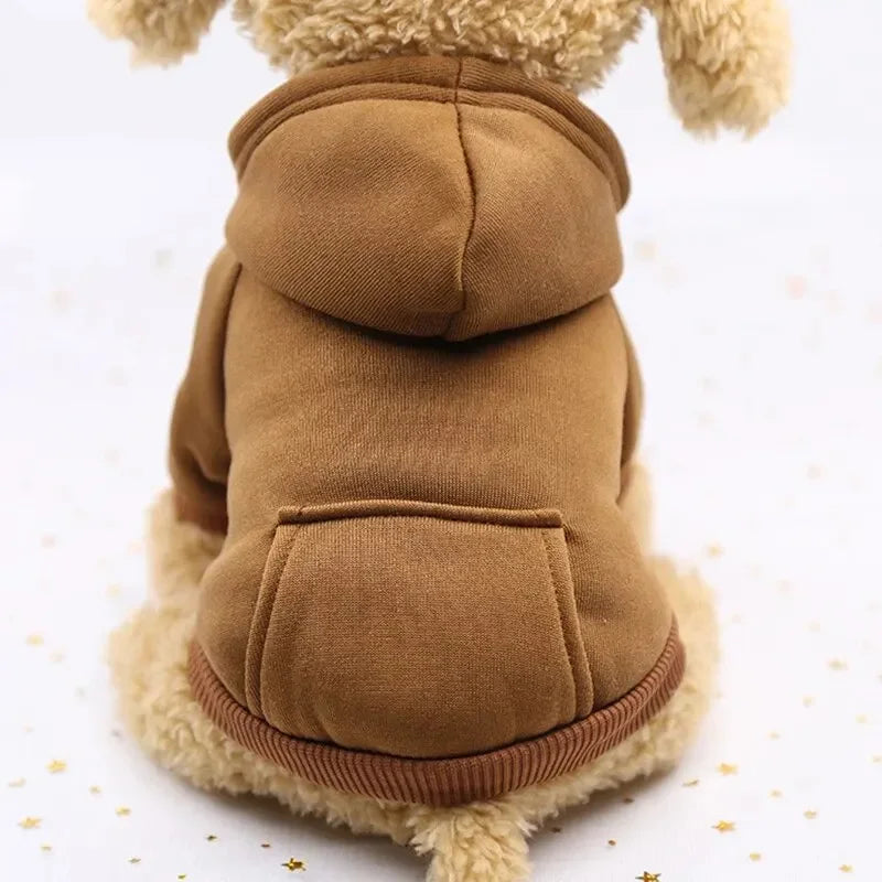 Thick Warm Hooded Dog Sweater Clothing for Casual Pet Wear