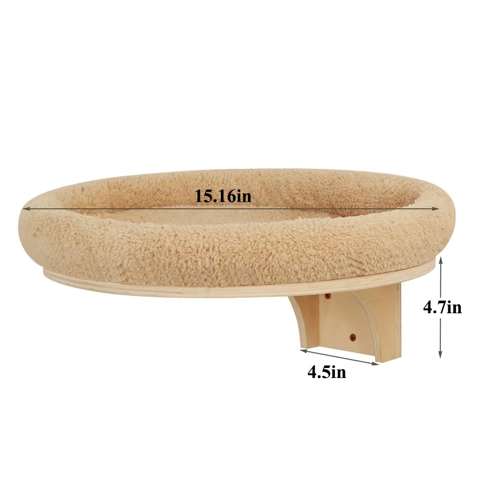 CWV Solid Pine Wood Cat Wall Mounted Ladder And Hammock