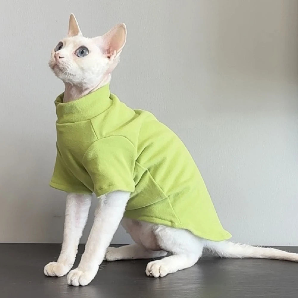 XLeiPet Sphynx Turtleneck Fleece Cat Sweater for Warmth and Comfort