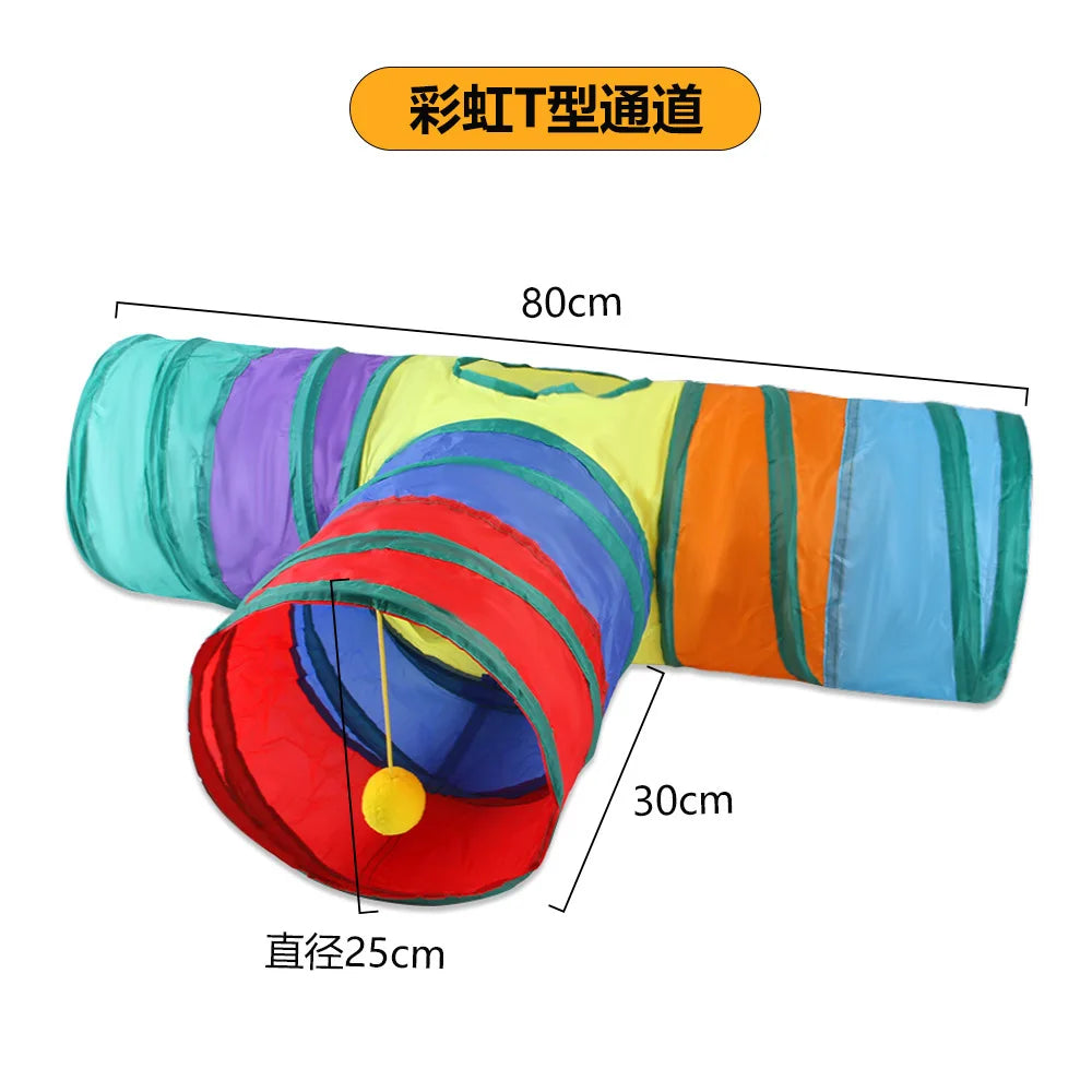 Foldable Cat Tunnel Toy For Interactive Indoor Play