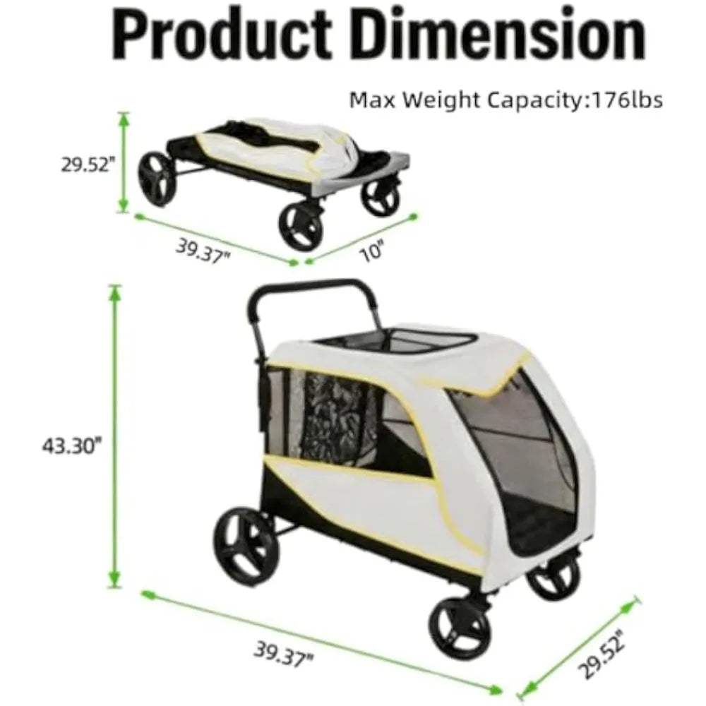 Garvee Portable Foldable Pet Stroller for Large Dogs and Cats