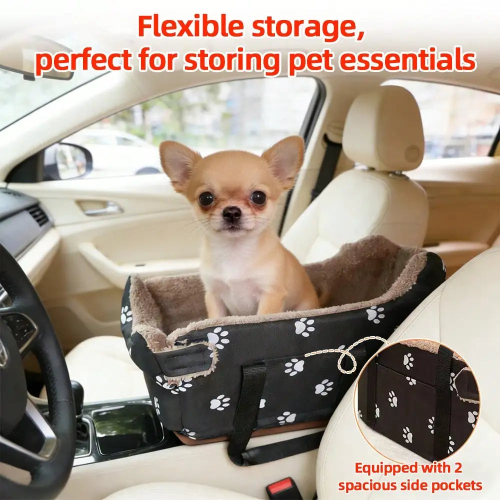 Washable Pet Car Seat Bed With Non Slip Travel Cushion