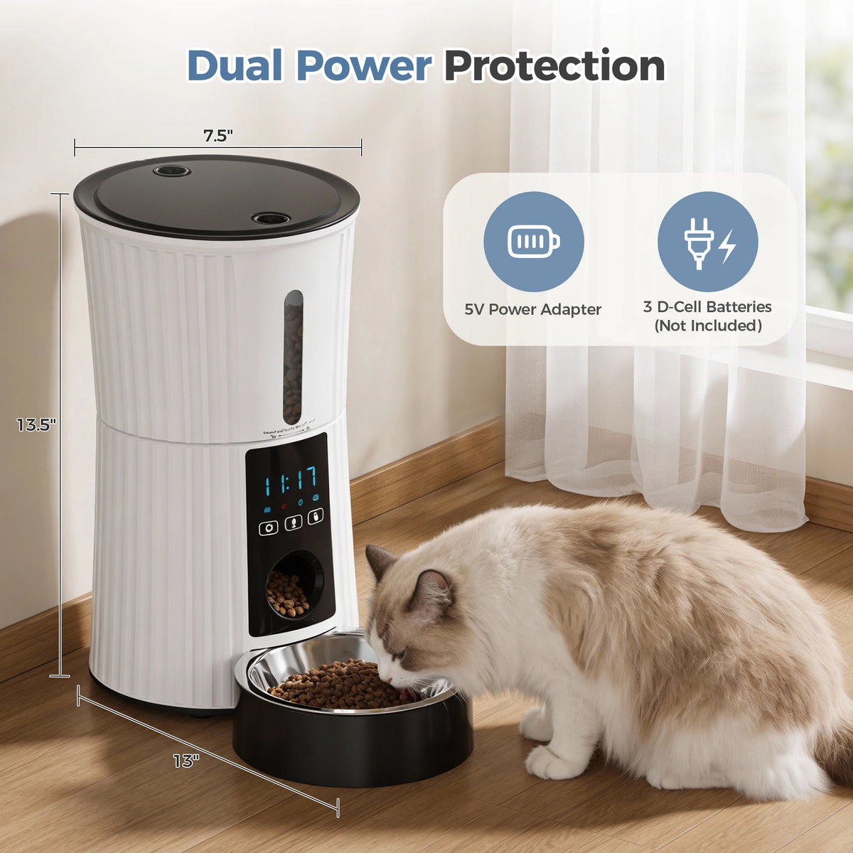 JHK WiFi Automatic Cat Feeder with App and Timer Control