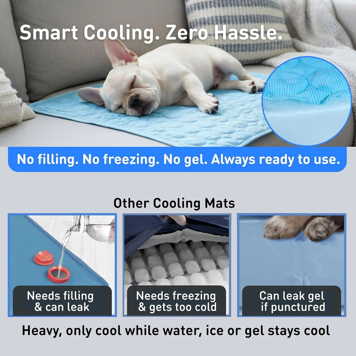 Premium Self Cooling Dog Cooling Mat Washable Soft Pet Pad