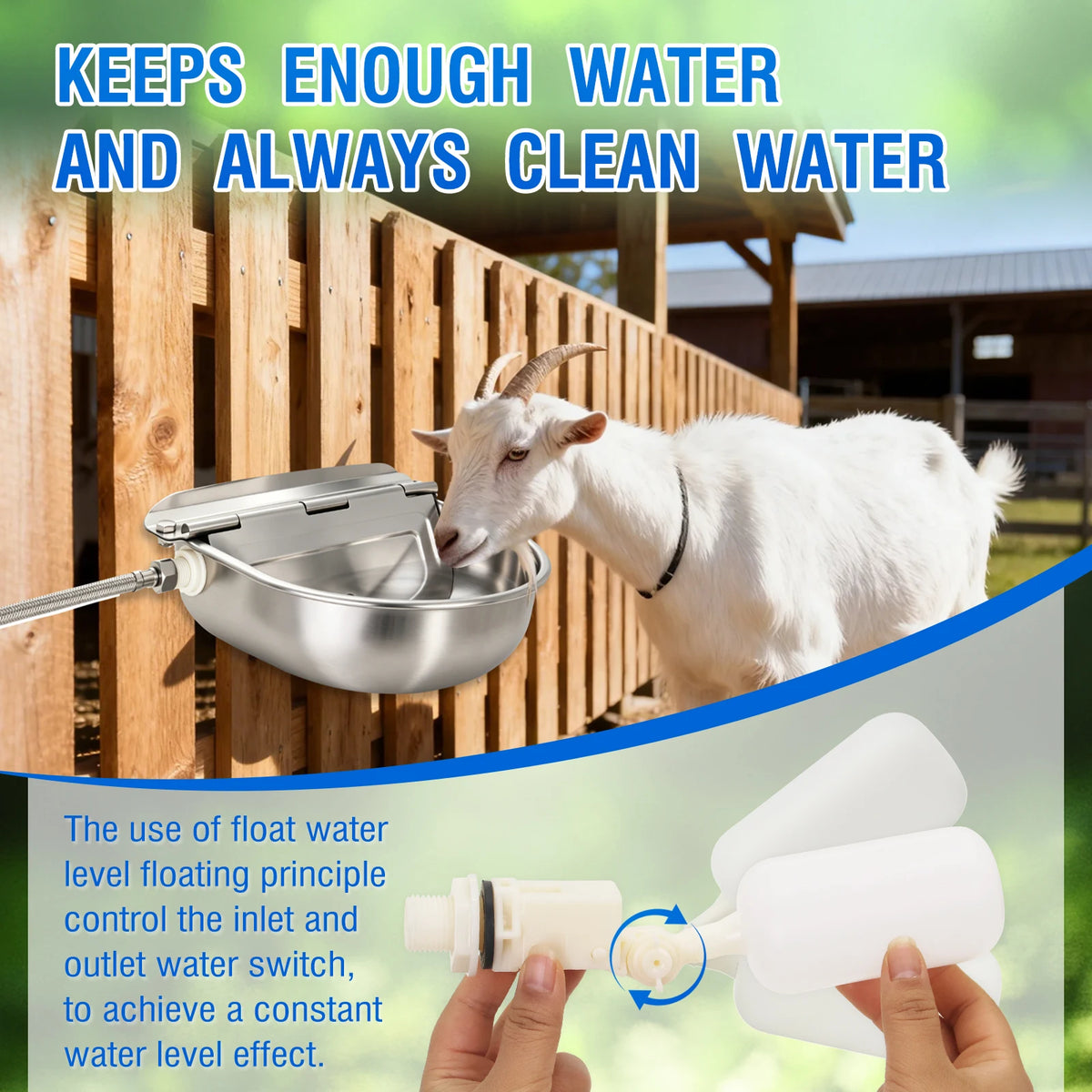 Automatic Stainless Steel Water Bowl With Float Valve For Livestock