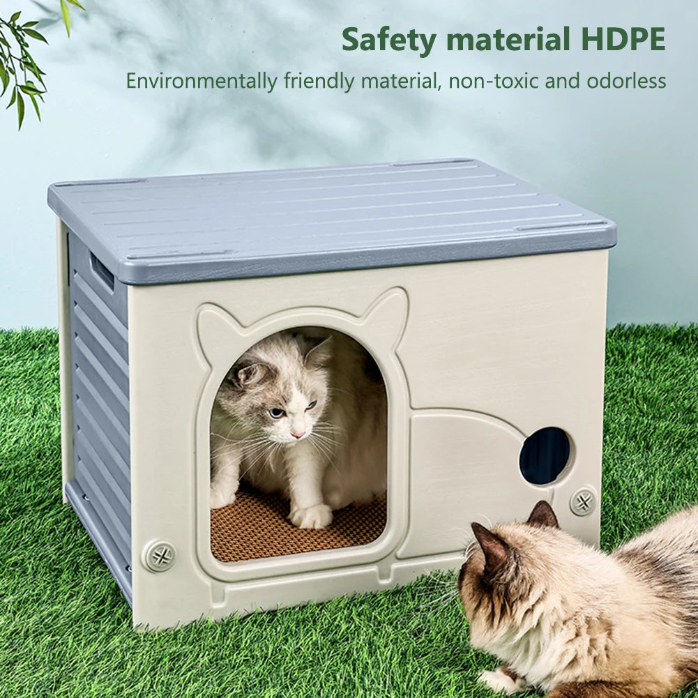 Rainproof Outdoor Cat House And Cozy Shelter For Small Pets