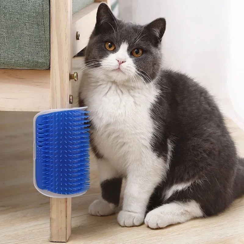 Premium Cat Grooming Comb And Corner Scratching Brush With Catnip