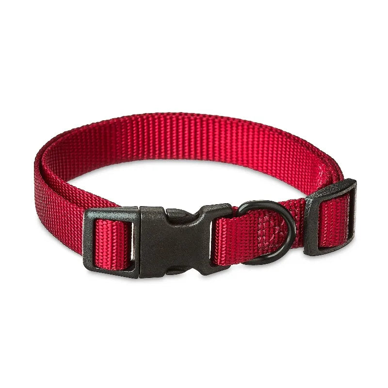 Adjustable Solid Polyester Dog Collar for Everyday Comfort