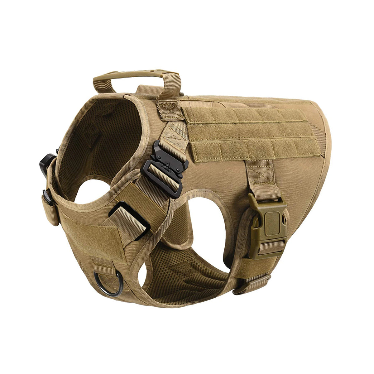 PETRAVEL Tactical Dog Harness Collar And Leash With Molle Pouches
