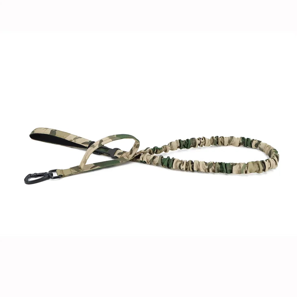 Adjustable Tactical Dog Leash With Quick Release Dual Handle Nylon Rope