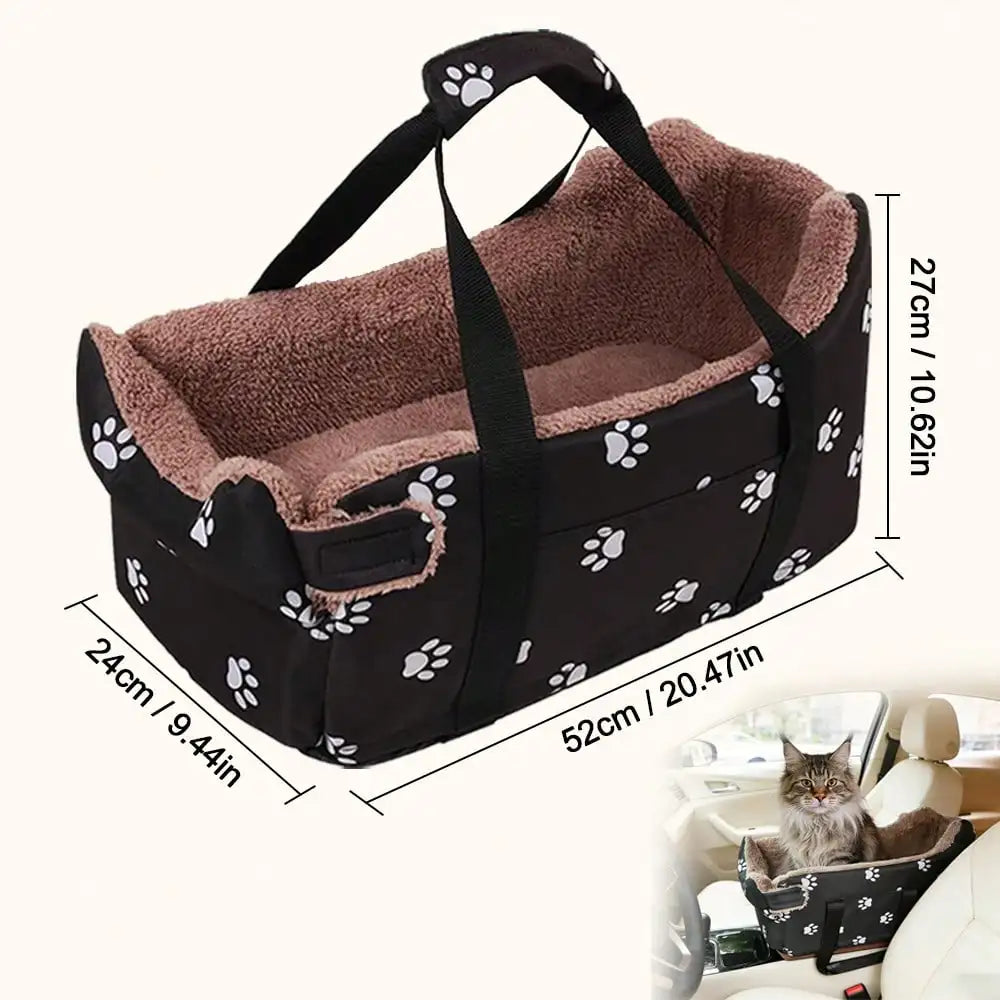 Washable Pet Car Seat Bed With Non Slip Travel Cushion