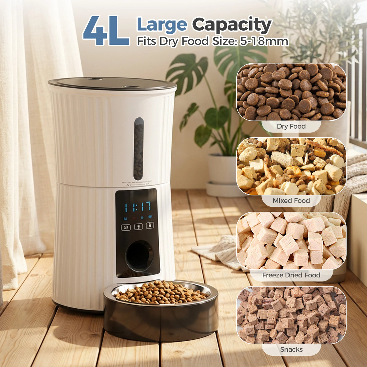 JHK WiFi Automatic Cat Feeder with App and Timer Control