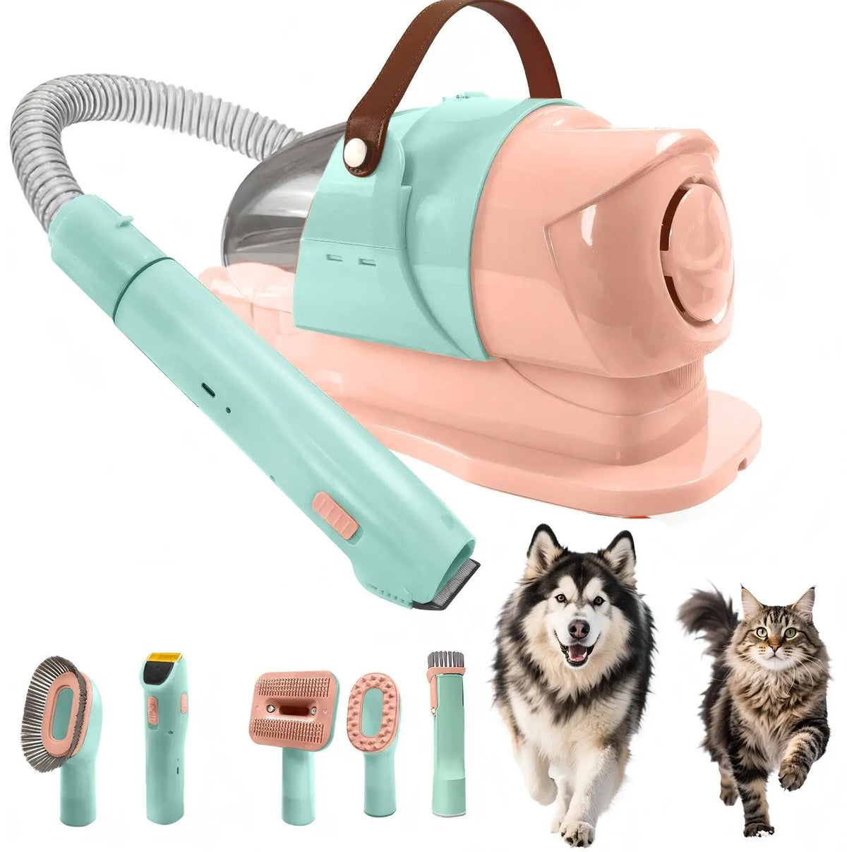 Pet Grooming Vacuum Kit With Powerful Hair Removal And Clippers