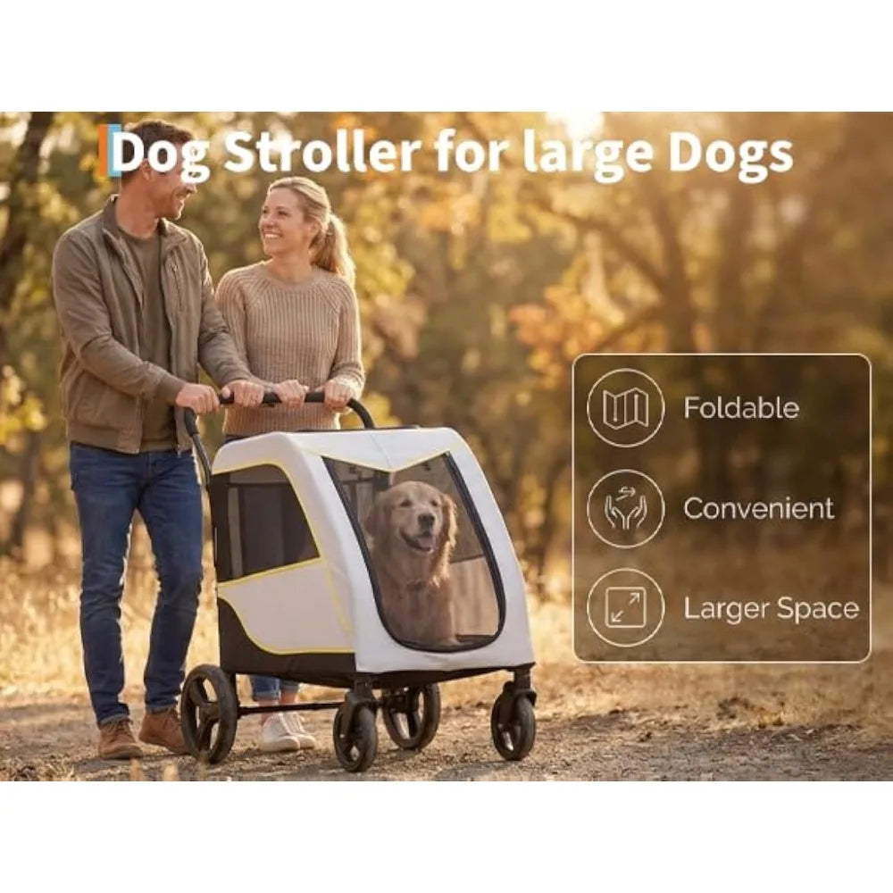 Garvee Portable Foldable Pet Stroller for Large Dogs and Cats