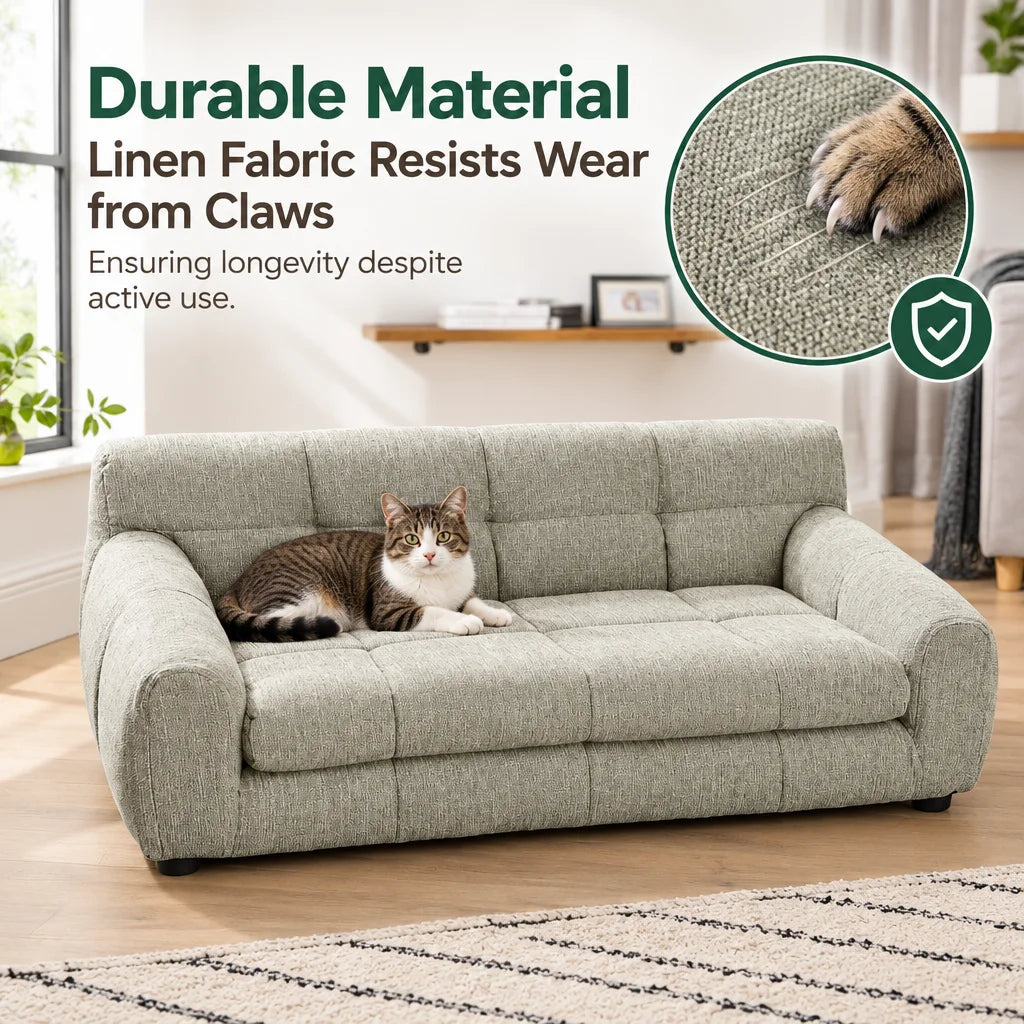 Breathable Pet Sofa With Backrest And Armrests For Dogs