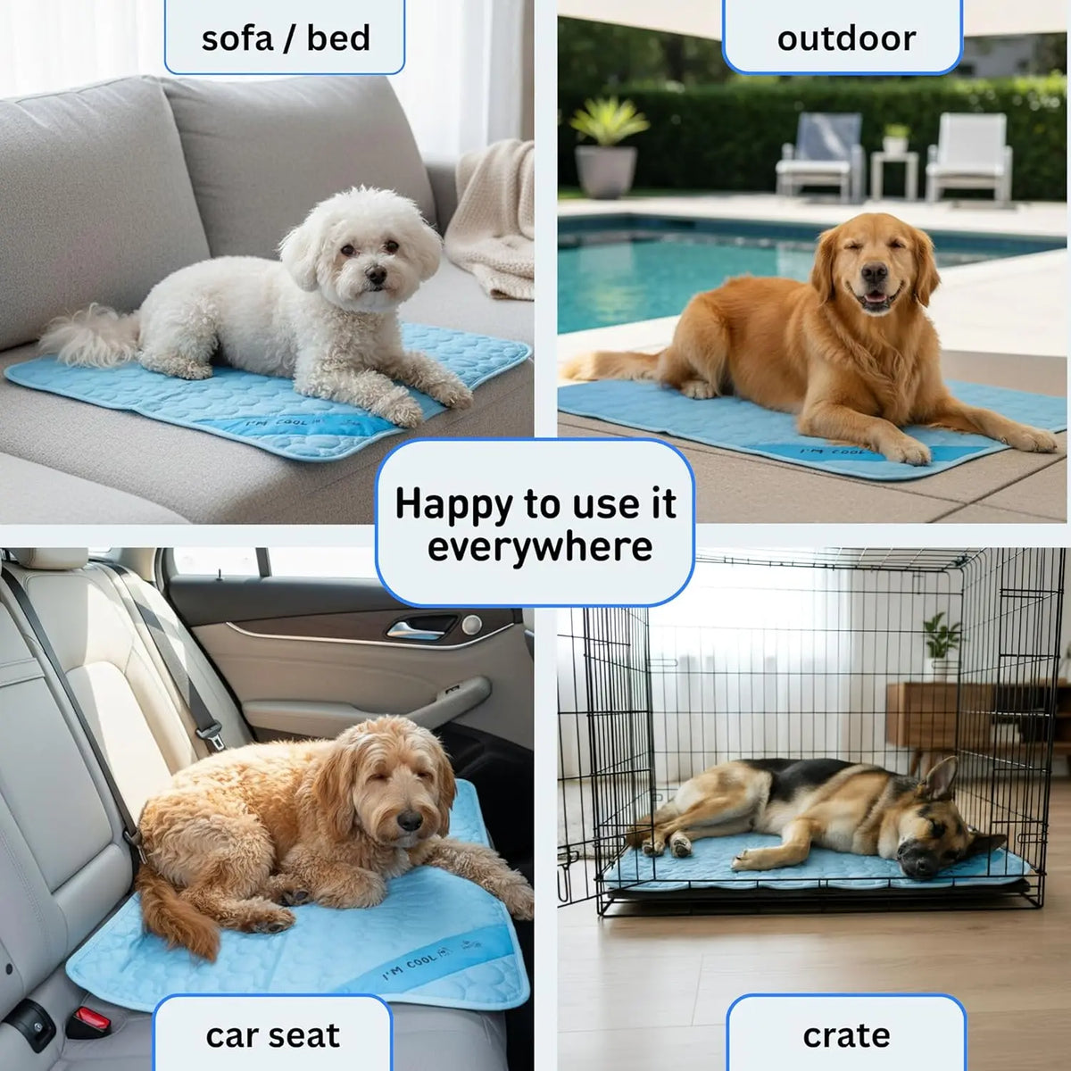 Premium Self Cooling Dog Cooling Mat Washable Soft Pet Pad