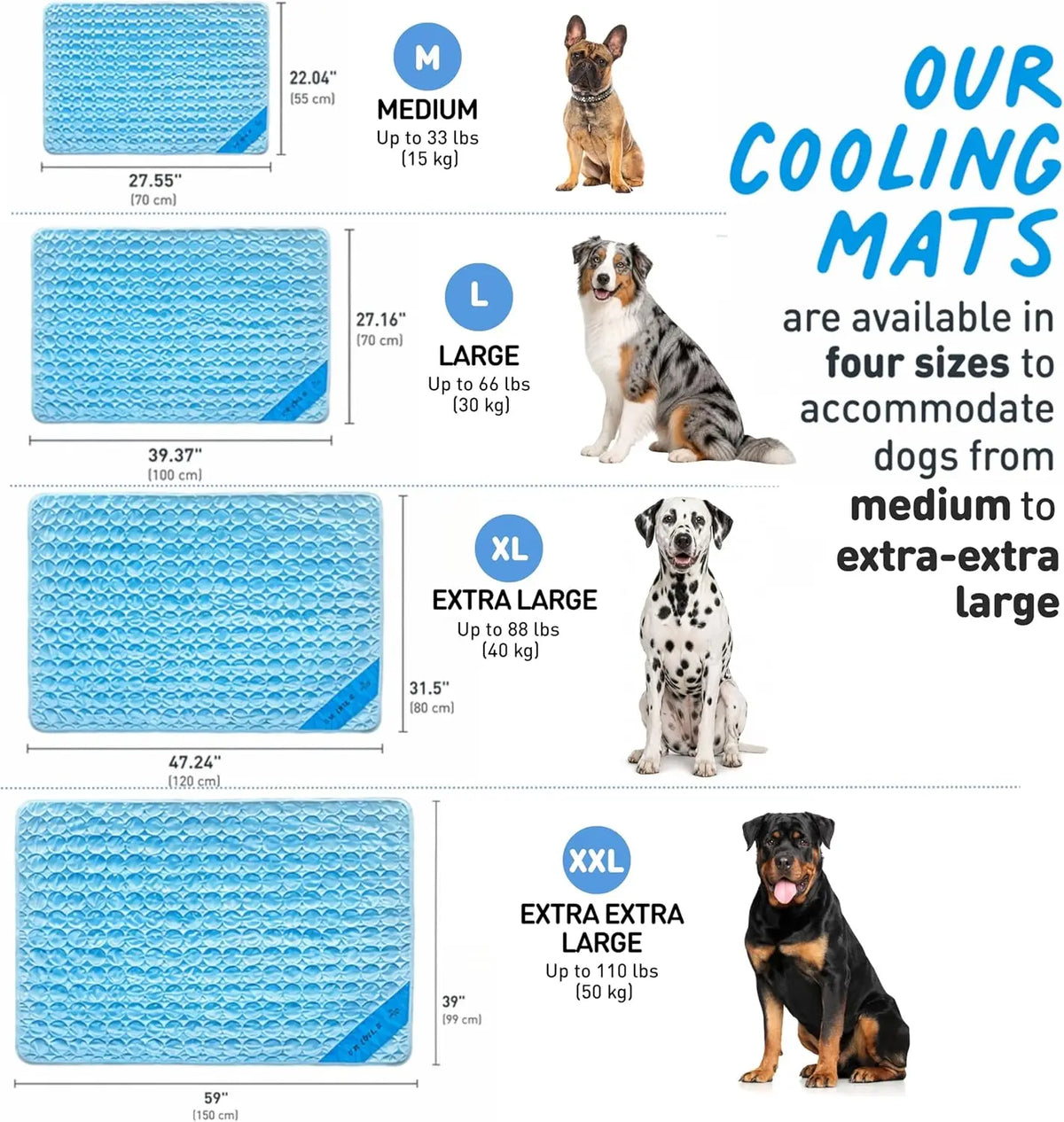 Premium Self Cooling Dog Cooling Mat Washable Soft Pet Pad
