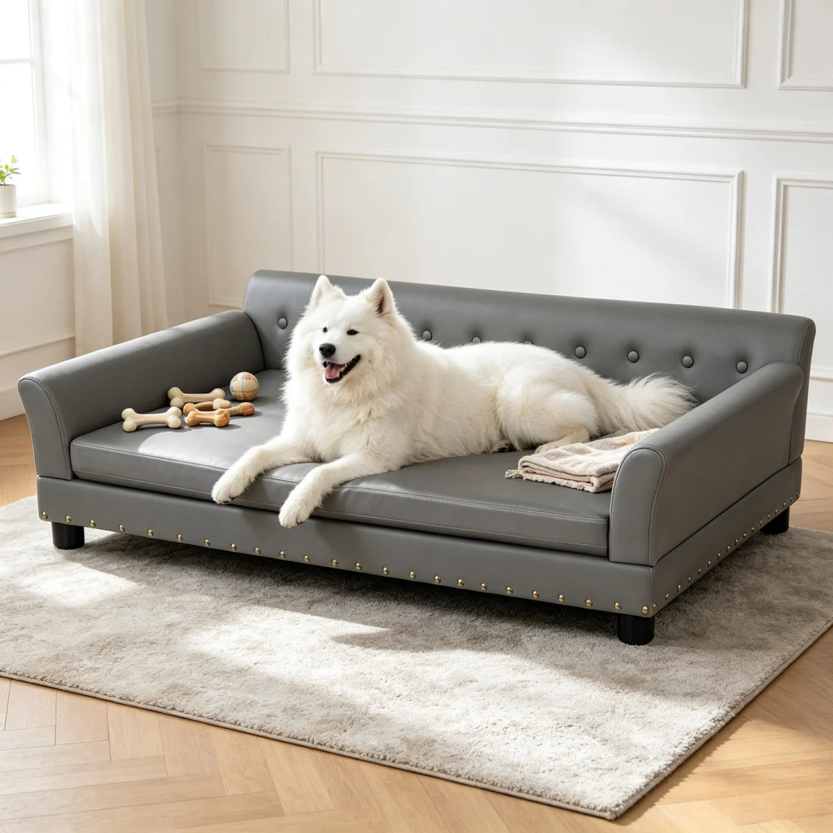 BINGOPAW Elevated Dog Sofa Bed With Waterproof Removable Cushion