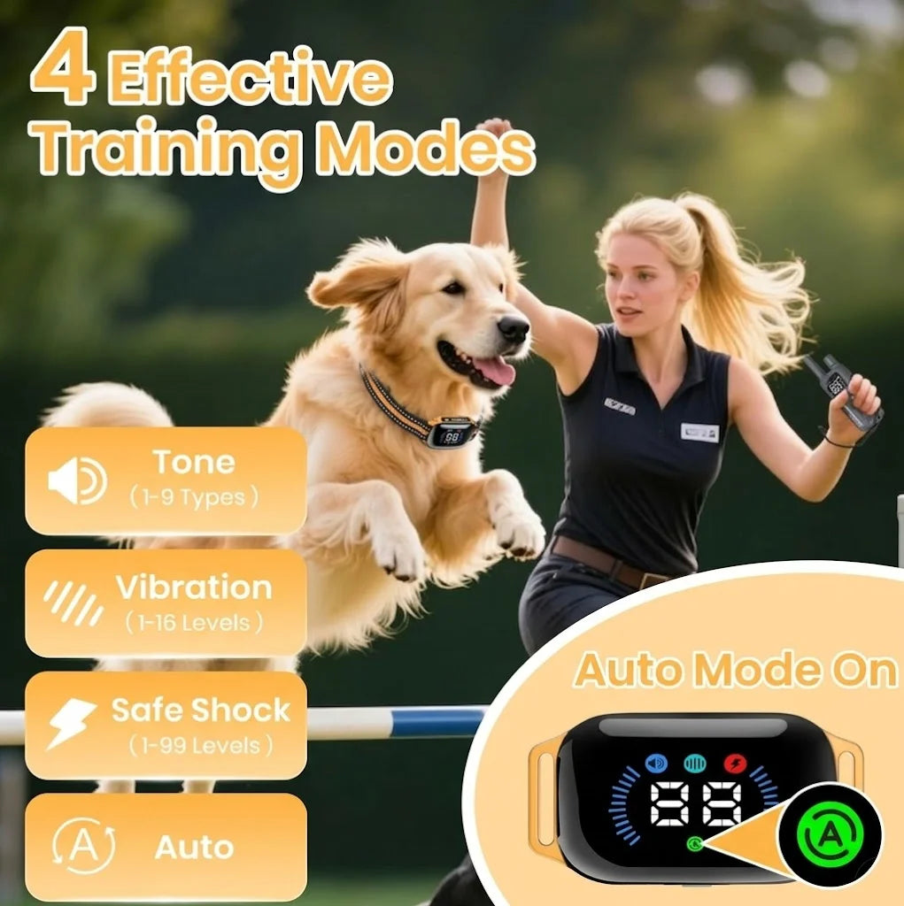 PaiPaitek Waterproof Anti Bark Shock Dog Training Collar Remote