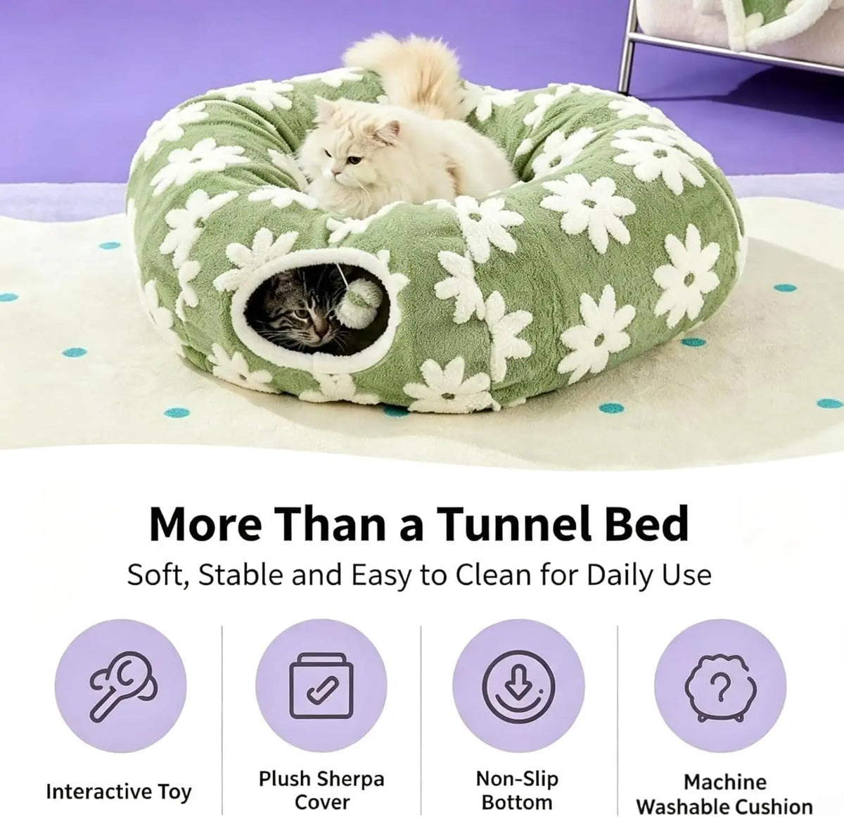 Dachshund Tunnel Bed With Plush Foldable Comfort For Dogs