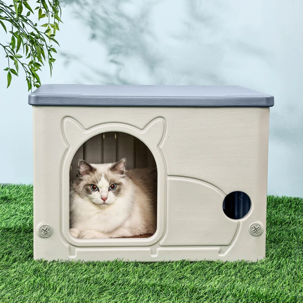Rainproof Outdoor Cat House And Cozy Shelter For Small Pets